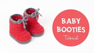 How To Crochet BABY BOOTIES For Beginners  Croby Patterns [upl. by Aineg]