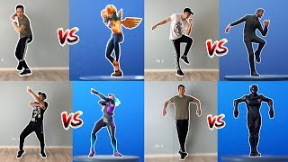 Fortnite Dances In Real Life  Season 110 Scenario Slick Infectious Jaywalk and many more [upl. by Orsola]