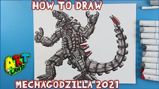 How to Draw MECHAGODZILLA 2021 [upl. by Close595]