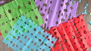 Craftología  Cómo Hacer Papel Picado Fácil [upl. by Carlye14]