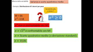 Varianza e scarto quadratico medio [upl. by Burton296]