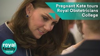 Pregnant Kate tours Royal Obstetricians College [upl. by Akeihsat550]