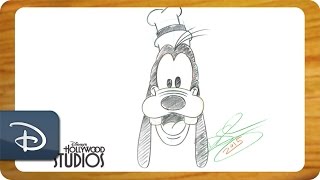 HowTo Draw Goofy  Disneys Hollywood Studios [upl. by Orferd305]