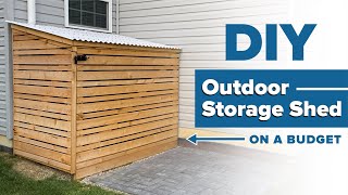 DIY Outdoor Storage Shed  On a Budget [upl. by Eniretak]