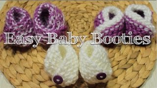 Loom Knitting Simple Baby Booties [upl. by Aissyla]