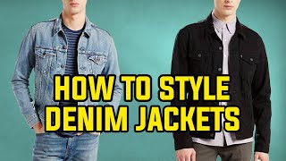 How To Style Levis Denim Trucker Jackets [upl. by Nellda232]