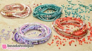 How to Make the Serendipity Stretch Bracelet Kits by Beadaholique [upl. by Yebba]