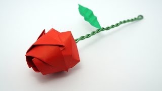 Origami Rose tutorial Davor Vinko [upl. by Nadruoj]