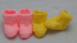 03 Month Booties  Beginners Knitted Version 2 [upl. by Nylek]