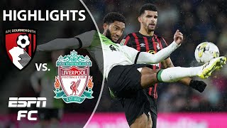 Bournemouth vs Liverpool  Carabao Cup Highlights  ESPN FC [upl. by Anitsrhc]