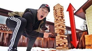 DIY GIANT JENGA CHALLENGE [upl. by Leviralc]