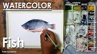 Watercolor Painting  Fish  How to Paint Scales [upl. by Carleen]