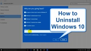 How to uninstall Windows 10 and downgrade to Windows 7 or 81  Get Windows 7 back  Free amp Easy [upl. by Ymme]