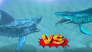 Megalodon Vs Mosasaurus  Biggest Sharks Battles  Jurassic World The Game [upl. by Anastasia162]