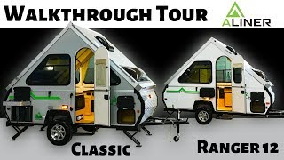 2019 Aliner Classic amp Ranger 12 Folding Trailers  Walkthrough Tour [upl. by Ahcsas]