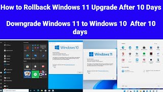 How to Rollback Windows 11 Upgrade After 10 Days  Downgrade Windows 11 to Windows 10 After 10 days [upl. by Killarney896]