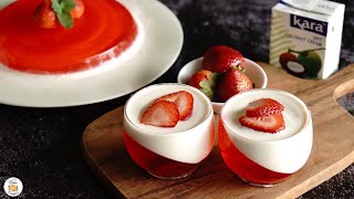 Coconut Panna Cotta with Strawberry Jelly [upl. by Foss591]