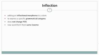 Morphology I Inflection Linguistics [upl. by Ibok]