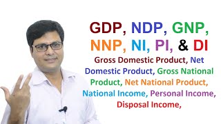 GDP NDP GNP NNP NI PI and DI Hindi [upl. by Ahsinik]