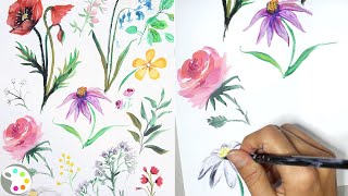 How to Paint Flowers with Acrylics  Beginner Painting Tutorials [upl. by Catina682]