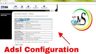 ZTE Adsl Modem Configuration  Step By Step Tutorial [upl. by Beka40]