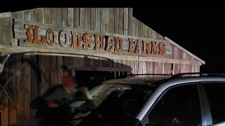 Bloodshed Farms Drive Thru Haunt  Columbus NJ  10320 [upl. by Oicirtap]