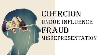 Coercion Undue Influence Fraud Misrepresentation  Indian Contract Act 1872  Law Guru [upl. by Phedra]