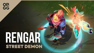 League of Legends Street Demons Rengar OPGG Skin Review [upl. by Nomla]