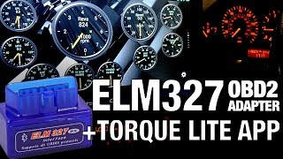 ELM327 bluetooth OBD2 adapter  TORQUE LITE APP overview [upl. by Danie9]