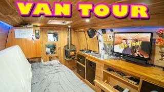 STEALTH VAN LIFE TOUR  Extremely ORGANIZED Cargo Van Conversion [upl. by Shapiro617]