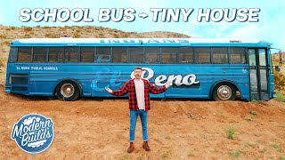 DIY SCHOOL BUS TINY HOUSE CONVERSION EP 1  MODERN BUILDS [upl. by Ely376]