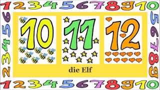 Deutsch lernen Zahlen 1  12 Spiel  game  jeu de Kim [upl. by Ttebroc]