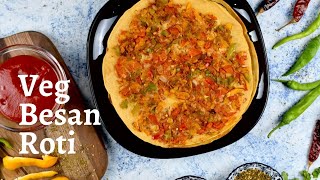 Besan Vegetable Roti Recipe  Besan Veg Omelette  Weight Loss Besan Roti [upl. by Nhguavaj927]