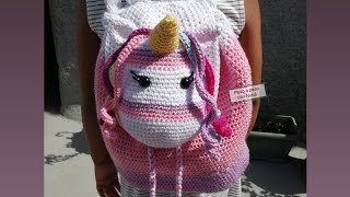 Mochila unicornio a crochet 2ªparte 🦋 [upl. by Noruq437]