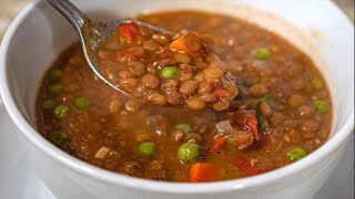 Sopa De Lentejas Con Verduras  Recetas Mexicanas Faciles y Saludables [upl. by Ecaj]