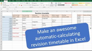 Make an awesome automatic revision timetableschedule [upl. by Ilram431]