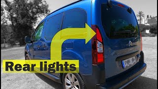 Citroen berlingo 2017 🔧 How to change rear brake lights [upl. by Vannie]