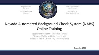 Nevada Automated Background Check System NABS introduction tutorial [upl. by Larual306]