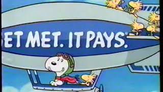 1990 Metlife quotGet Met It Paysquot Snoopy TV Commercial [upl. by Mars]