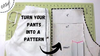 How to turn your PANTS into a pattern  easy tutorial [upl. by Willin]