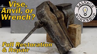 1940s Multitool Vise  RESTORATION  Pipe Wrench Vise Anvil THING [upl. by Rfinnej]