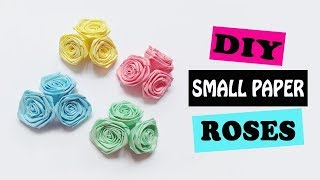 How to Make Small Paper Roses  DIY Mini Paper Roses with Paper Strip [upl. by Bayless]