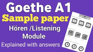 Goethe A1 exam sample question paper with answers Listening module  German language institute [upl. by Eniluqcaj]