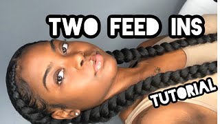 How To Do Two Feed In Braids On Thick Hair UPDATED Nia Bia [upl. by Salvatore]