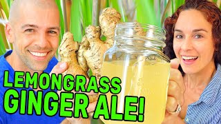 Making Lemongrass GINGER ALE Homemade soda with GINGER BUG [upl. by Eissoj]