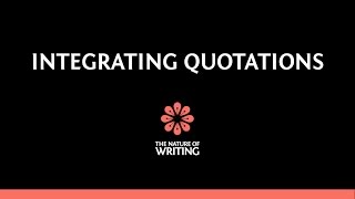 Integrating Quotations  Essay Writing [upl. by Nanerb]