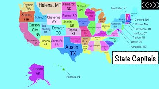 🔴 USA State Capital City Names Locations United States of America Map USA Geography History 🔴 [upl. by Milt]