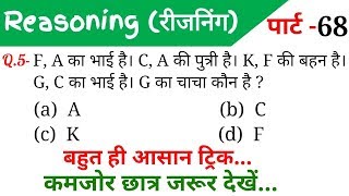 Reasoning Part  68ForRAILWAY NTPC GROUP D SSC CGL CHSL MTS BANK amp ALL EXAMS [upl. by Nosnirb]