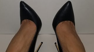 Black leather classic High Heel Pumps [upl. by Osana104]