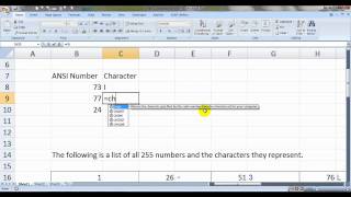 Char Formula in Excel [upl. by Gault452]